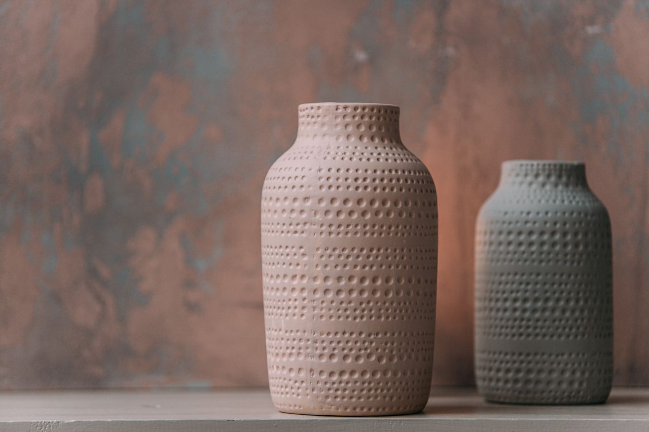 Close-up of the Ember Vase glaze and clay